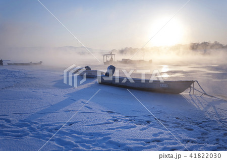 風景 雪景色 霧 41822030