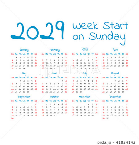 Simple 2029 year calendar 41824142
