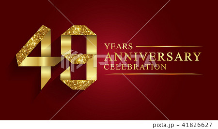 49 years anniversary ribbon golden number. 49 years anniversary ribbon golden number. 41826627