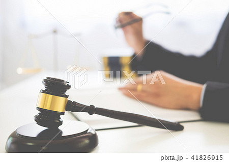 gavel and soundblock of justice law and lawyer working on wooden 41826915