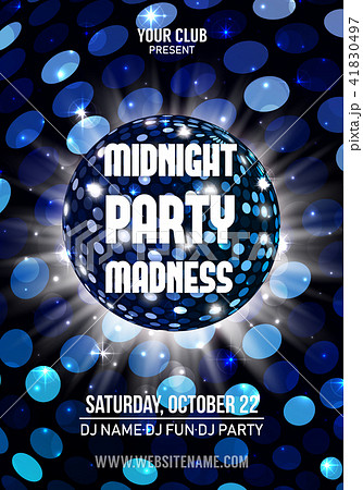 Midnight Madness Party. Template poster. Vector illustration 41830497