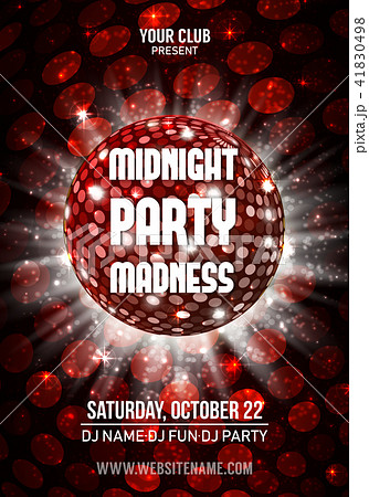 Midnight Madness Party. Template poster. Vector illustration 41830498