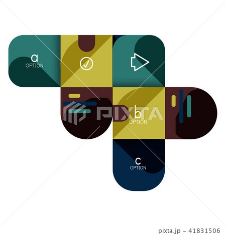 Infographics option and step by step in rounded squares, element of chart, graph, diagram with 41831506