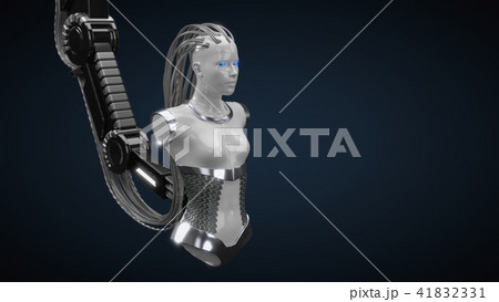 artificial intelligence hub, white droid version. 3d illustration artificial intelligence hub, white droid version. 3d illustration 41832331