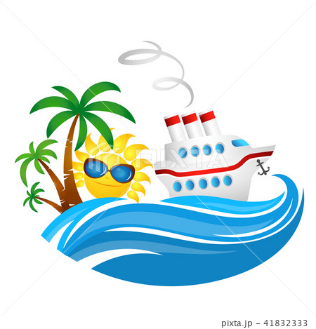 Cruise ship on wave and sun Cruise ship on wave and sun 41832333