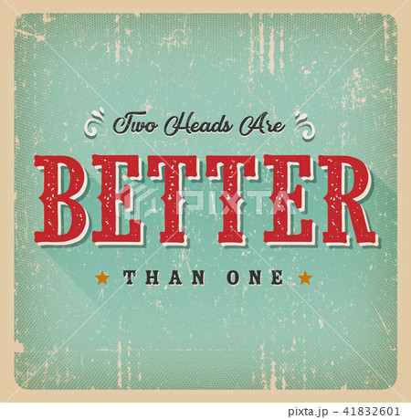 Two Heads Are Better Than One Retro Card Two Heads Are Better Than One Retro Card 41832601