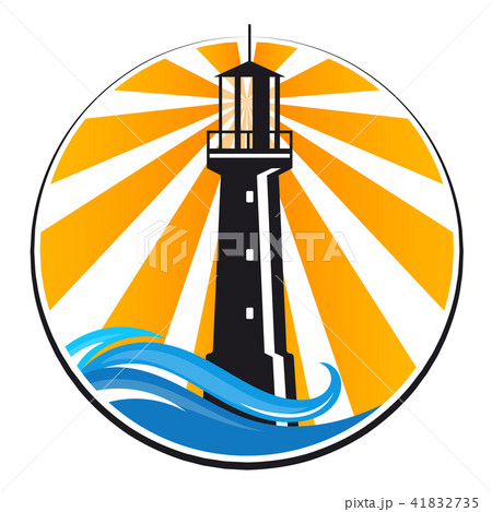 Lighthouse and sea waves 41832735