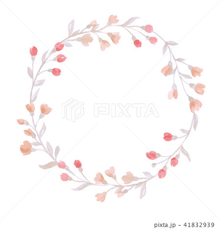 Hand painted pastel watercolor wreath flower Hand painted pastel watercolor wreath flower 41832939