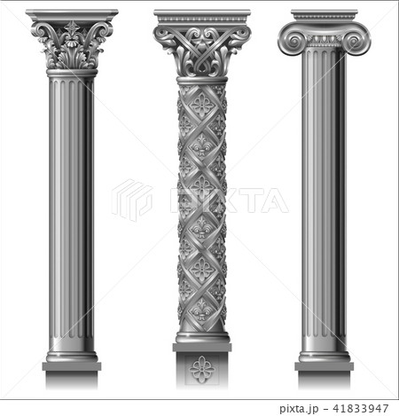 Set of classic silver columns 41833947