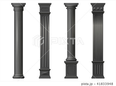 Set of black vector classic wood columns 41833948