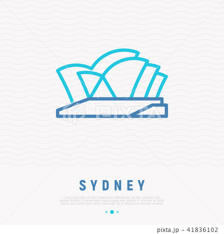 Opera house thin line icon Opera house thin line icon 41836102