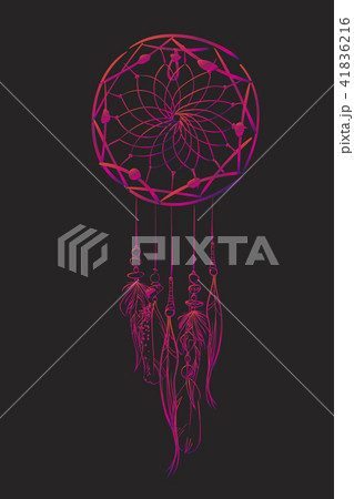 Vector illustration with pink dream catcher  41836216