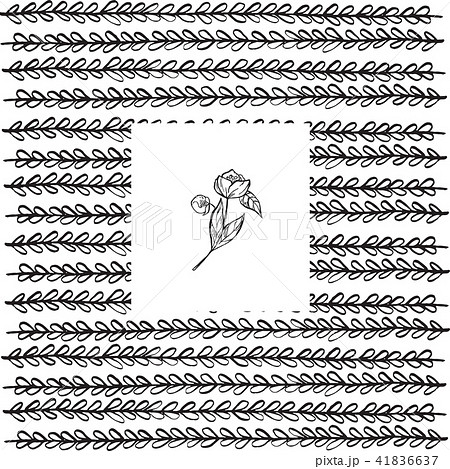 Monochrome backdrop with hand drawn leave 41836637