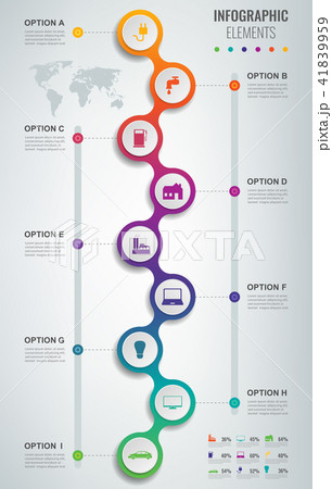 Abstract 3D infographic template with 9 options. Business presentation concept. Vector Abstract 3D infographic template with 9 options. Business presentation concept. Vector 41839959