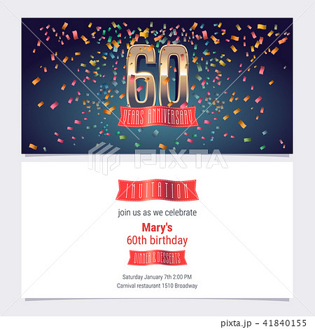 60 years anniversary invitation vector 41840155