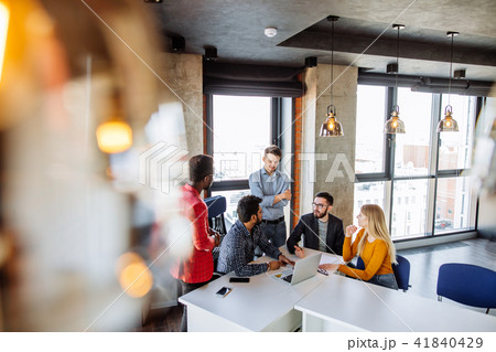 Coach trainer practicing session for big company top managers Coach trainer practicing session for big company top managers 41840429