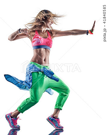 woman zumba dancers dancing fitness exercising excercises isolat 41840585