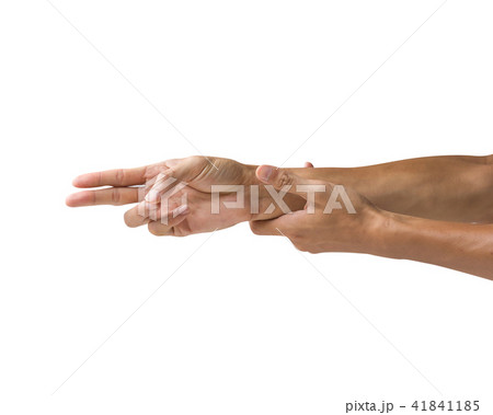Clipping path. Hand gesture making shooting gun. 41841185