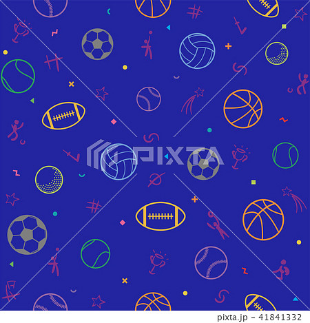 Sport theme seamless pattern background - Stock Illustration [41841332] -  PIXTA