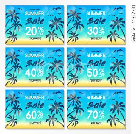 Summer Sale - collection of banners . Vector. 41842341