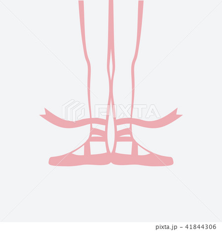 ballerina in pointe shoes. first ballet position 41844306