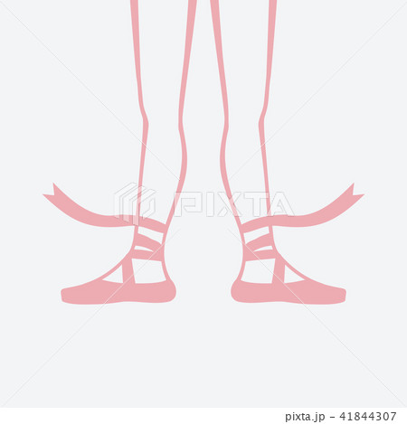 ballerina in pointe shoes. second ballet position 41844307