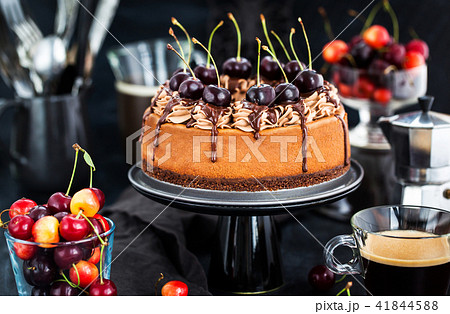Delicious homemade chocolate cheesecake  41844588