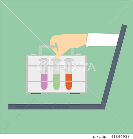 Laboratory research, online consultations, medicine. Vector illustration in flat Laboratory research, online consultations, medicine. Vector illustration in flat 41844958