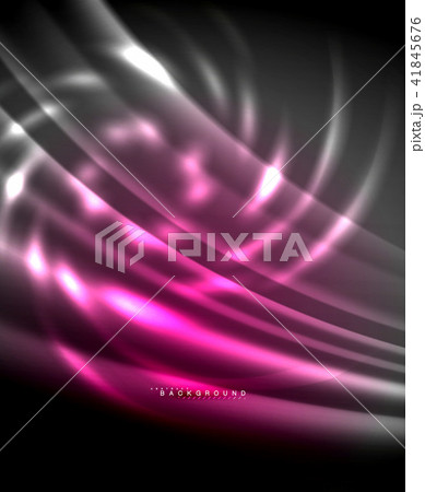Neon glowing techno lines, hi-tech futuristic abstract background template with square shapes 41845676