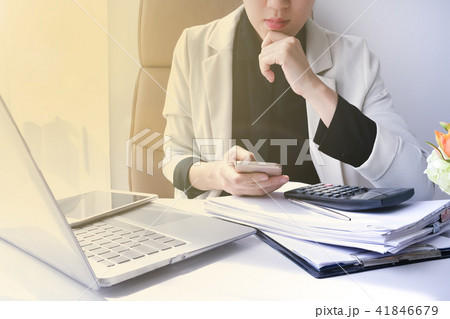 young asian woman work in office. young asian woman work in office. 41846679