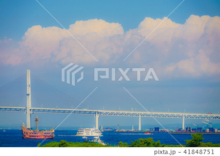横浜ベイブリッジと夏空 横浜ベイブリッジと夏空 41848751