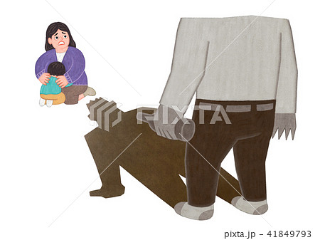 Vector -  all acts of violence illustration. different domestic violence situations on white background. 002 41849793