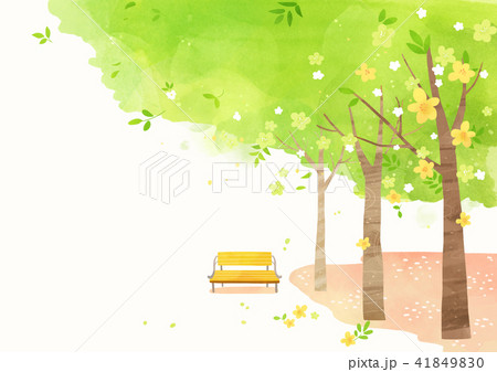 Vector - beautiful spring season landscape painting 009 41849830