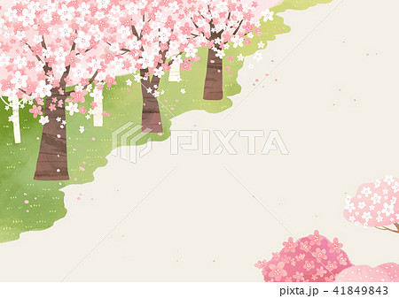 Vector - beautiful spring season landscape painting 008 41849843