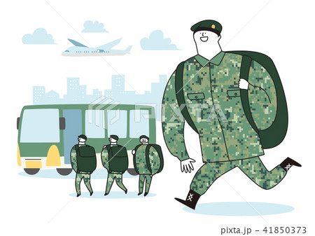 Illustration Of A Cartoon Military Life 010のイラスト素材