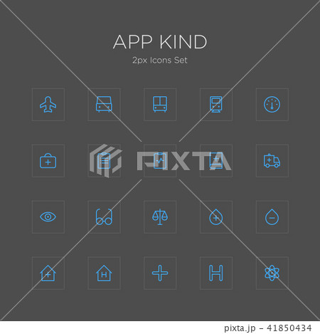 Vector - Web and Apps vector icon set in outline style 012 41850434