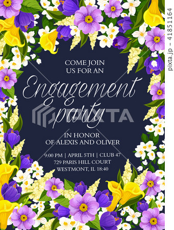Flowers vector Save the Date wedding party card Flowers vector Save the Date wedding party card 41851164