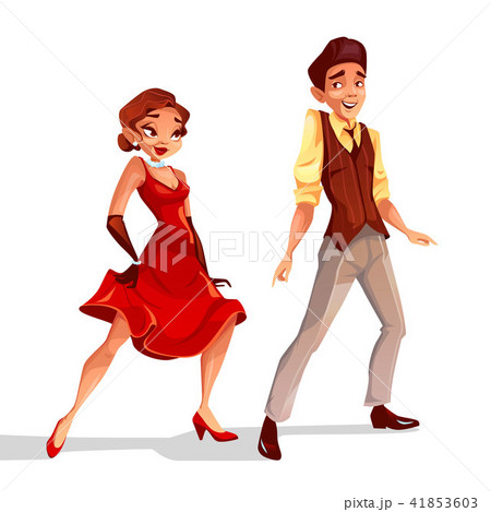 Jazz dancers man and woman vector illustration 41853603