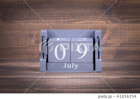 9 July Wooden, square calendar 41856354