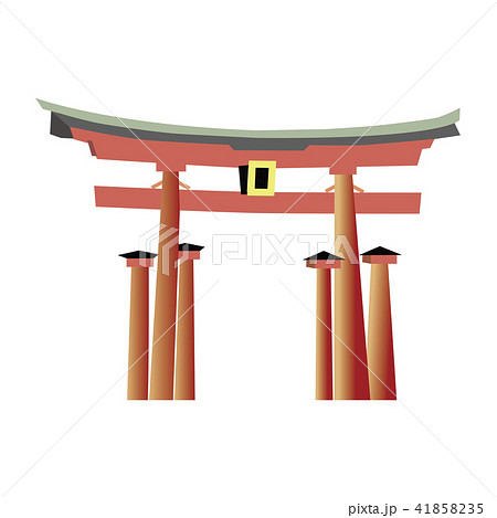 厳島神社鳥居のイラスト素材
