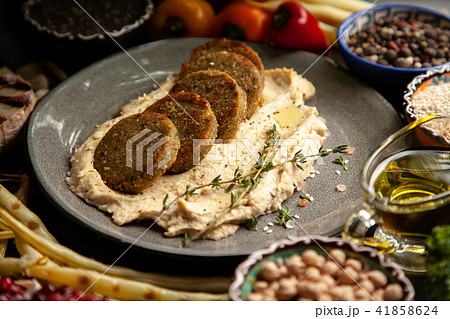 Falafel and hummus Falafel and hummus 41858624