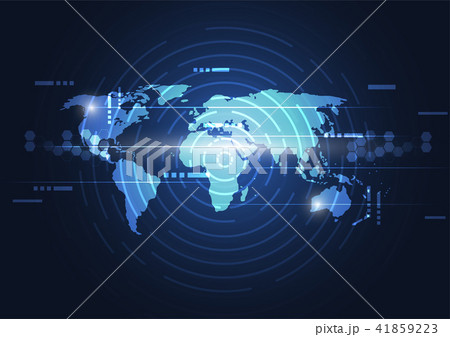 Global network connection. World map point Global network connection. World map point 41859223