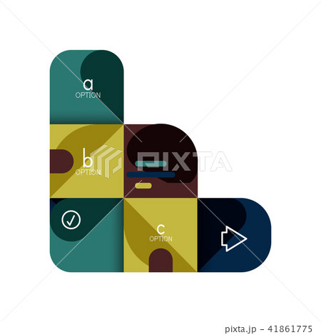 Infographics option and step by step in rounded squares, element of chart, graph, diagram with 41861775