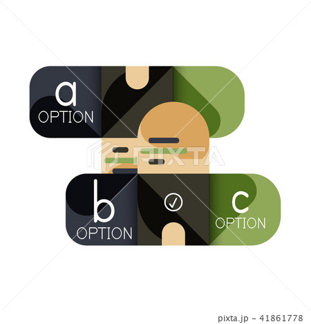 Infographics option and step by step in rounded squares, element of chart, graph, diagram with 41861778