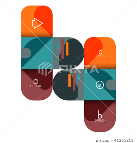 Infographics option and step by step in rounded squares, element of chart, graph, diagram with 41861819