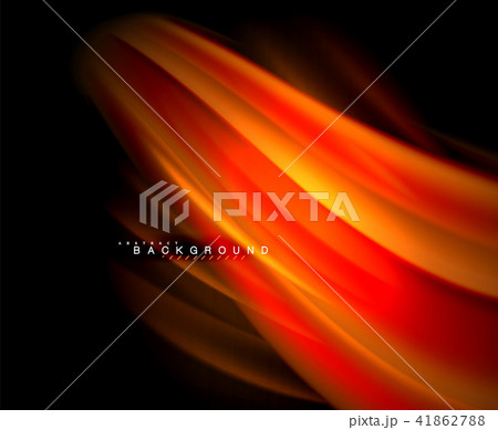 Neon glowing wave, magic energy and light motion background. Vector wallpaper template 41862788