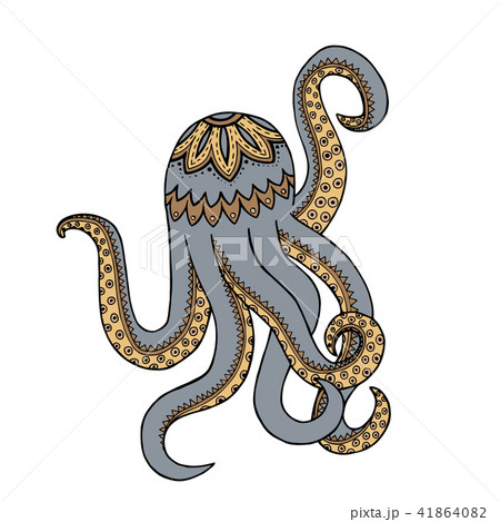 Purple octopus tangle pattern. Purple octopus tangle pattern. 41864082