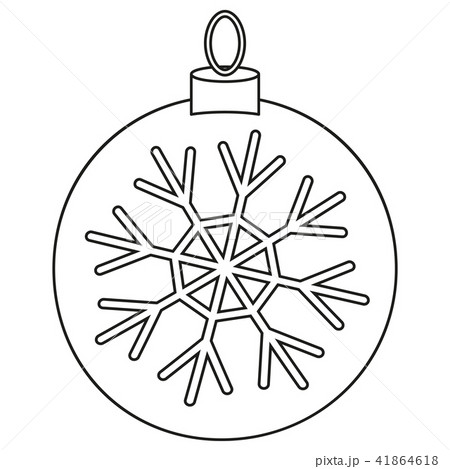 Line art black and white christmas ball Line art black and white christmas ball 41864618