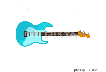 Light blue electric guitar, rock music instrument vector Illustration on a white background 41865899