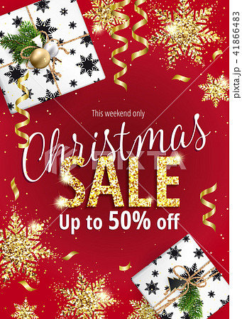 The Christmas sale. Red banner for web or flyer. 41866483